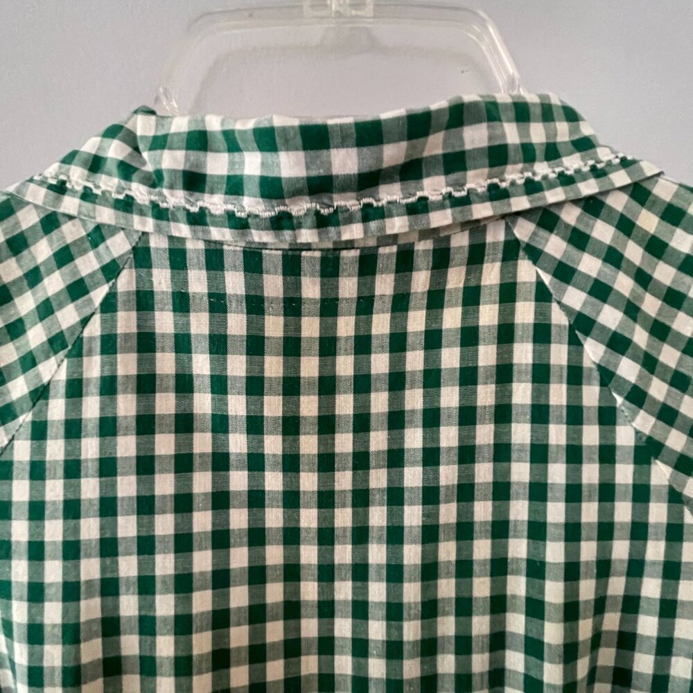Vintage 1950s Green & White Gingham Day Dress - Picture 6 of 7